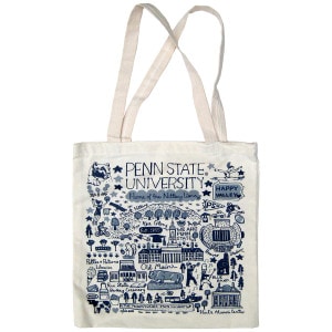 canvas tote Julia Gash illustrated Penn State University scenes and phrases